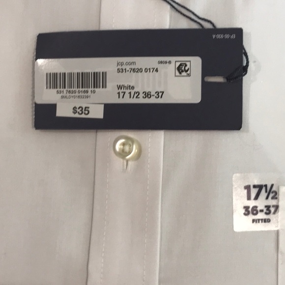 Stafford white straight collar dress shirt - Picture 3 of 3